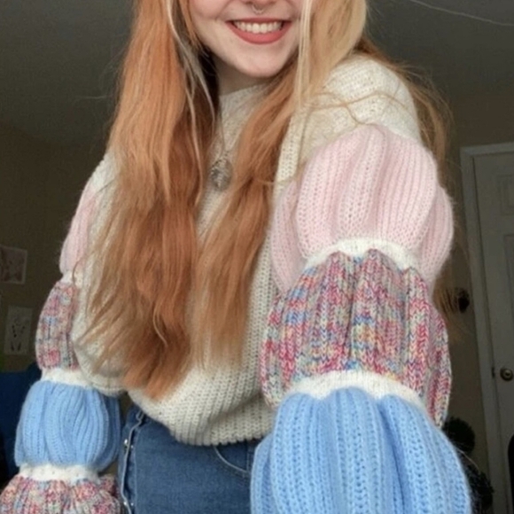 Gathered Sleeve Drop Shoulder Sweater - Picture 8 of 8